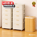 Gaveteiro Portátil Multifuncional c/ Rodinhas + BRINDE: Cesto De Roupa em Bambu - COMPRE 1 LEVE 2