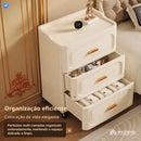 Gaveteiro Portátil Multifuncional c/ Rodinhas + BRINDE: Cesto De Roupa em Bambu - COMPRE 1 LEVE 2